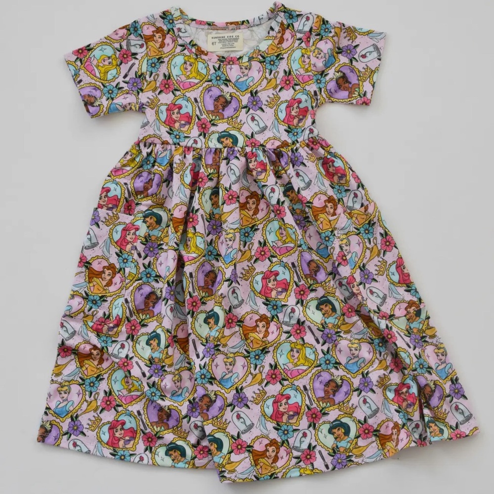 Cute Girls' Bamboo Twirl Dress with Pockets, Princess Toddler, Summer Clothing